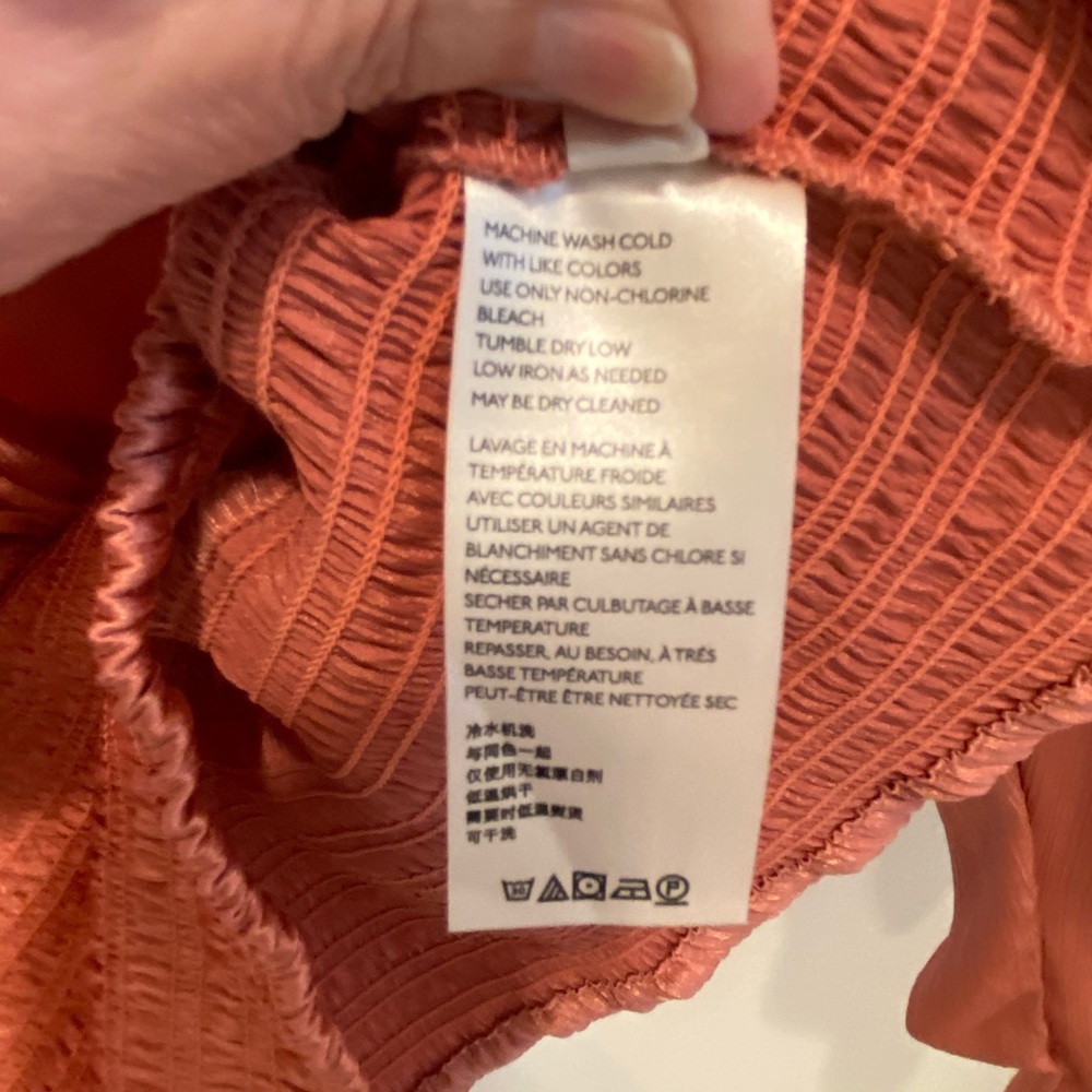 Free People Ladies Long Sleeve Santiago Blouse-Pink Cinnamon - S - Picture 7 of 12